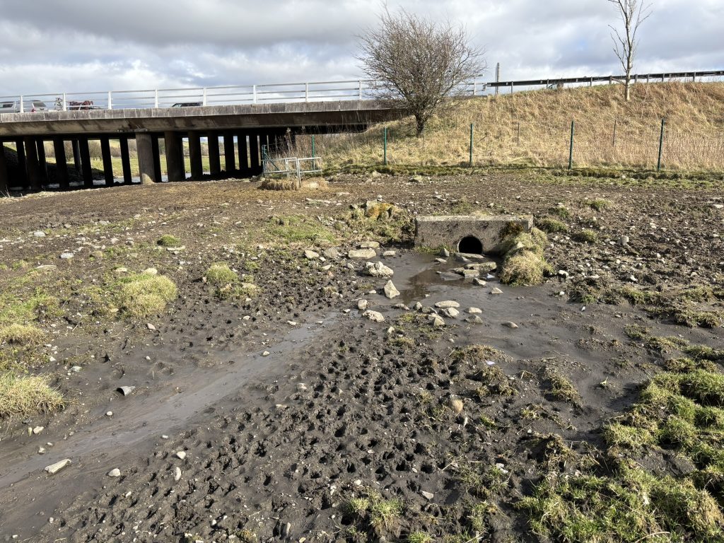 The outfall from the M6 to the River Lune